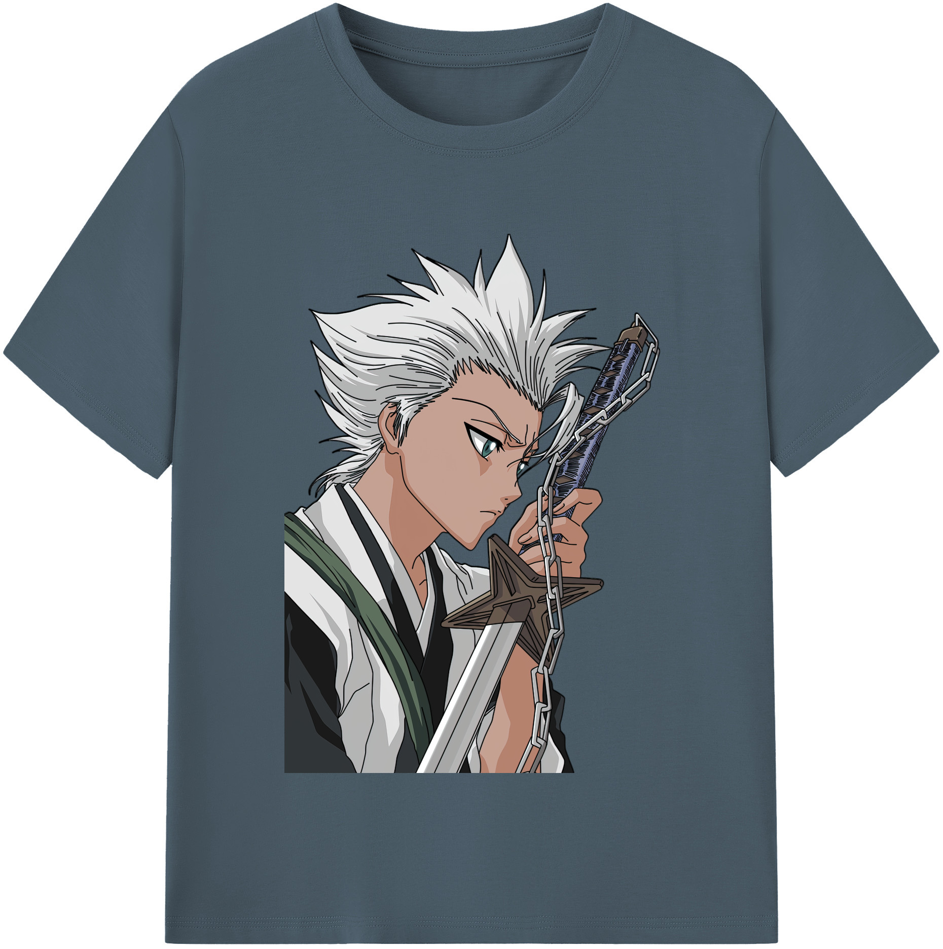 （画像用） ブリーチ 日番谷冬獅郎（ひつがや とうしろう） BLEACH Hitsugaya Toushirou 綿100％半袖Tシャツ（フロントプリント）